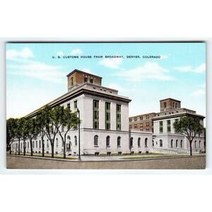 Vintage Linen Postcard U.S. Customs House Denver Colorado 1930s